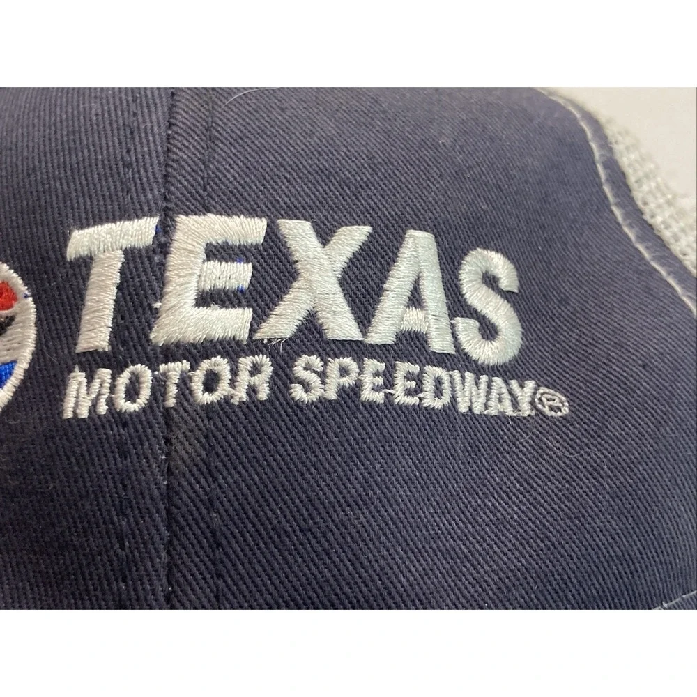 Texas Motor Speedway Navy Mesh Hat Cap w/Airplane Fighter Jet Aviation Lapel Pin